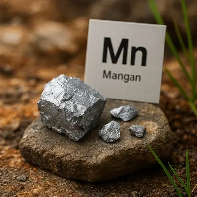 Reines Mangan aus der Natur – Grundlage für hochwertige kolloidale Lösungen Natürlicher Manganstein in der Erdkruste, Rohstoff für kolloidales Mangan