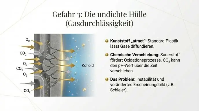 Warum Ihre Kolloide in Plastik an Konzentration verlieren können: Der Effekt der Partikel-Anhaftung erklärt. Darstellung der Adsorption von Nanopartikeln an Kunststoffwänden und Migration von Additiven bei Kolloiden - Colloimed Fachwissen