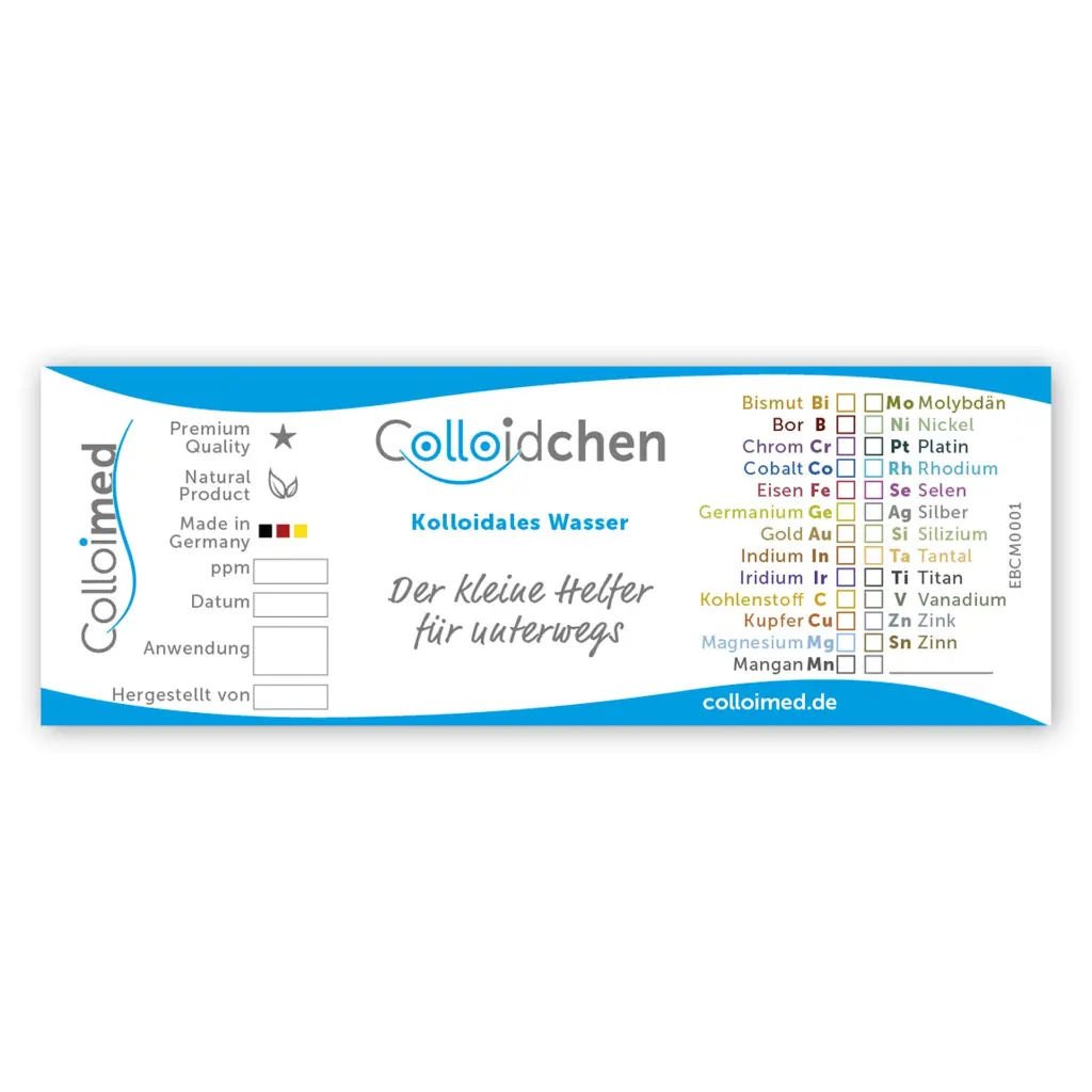Colloimed - Braunglasflasche Colloidchen 250ml - KCM00030 - Etikett.webp