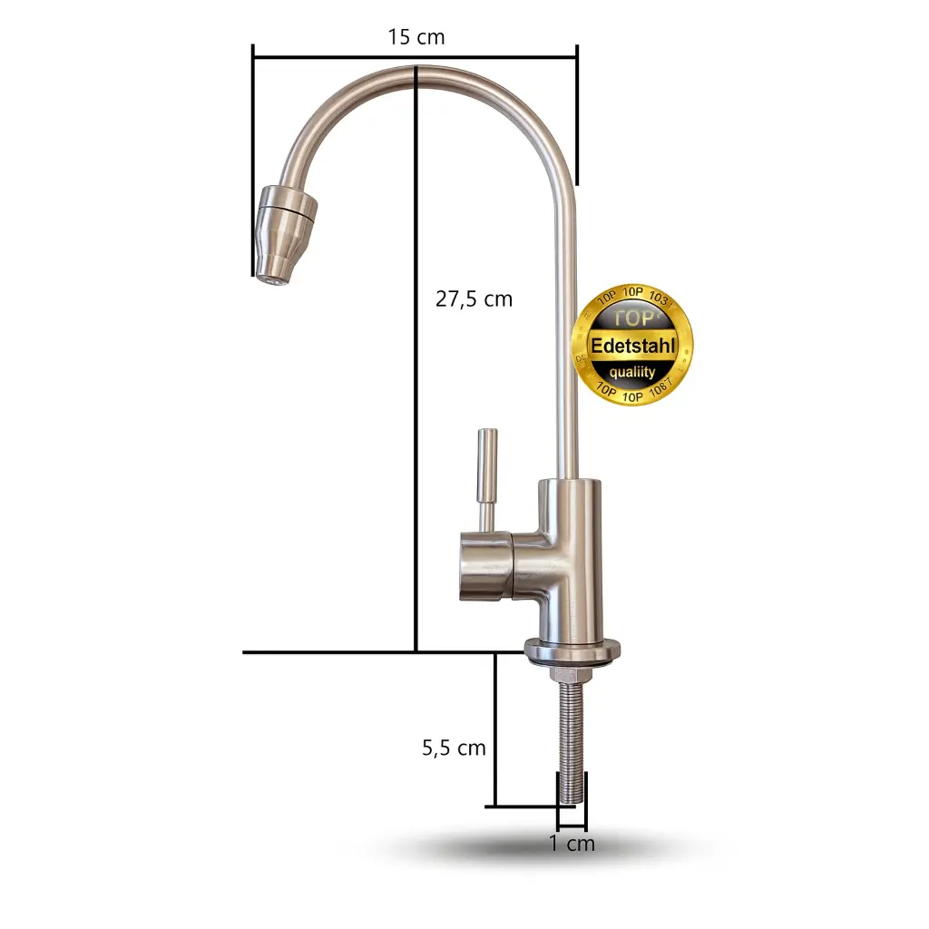 Colloimed - Osmose Wasserhahn mit Wirbler S316 - Abmessungen.webp