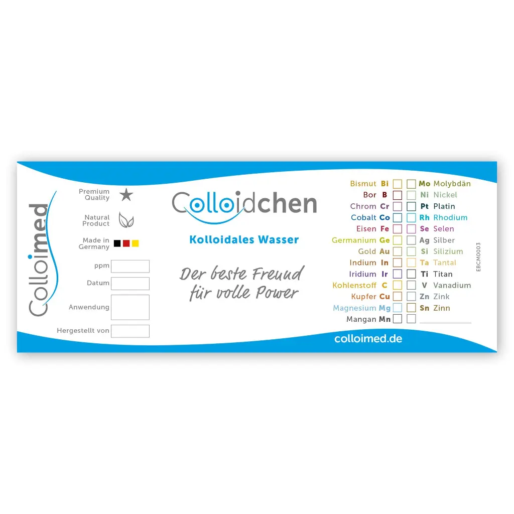 Colloimed - Braunglasflasche Colloidchen 250ml - BGF0250CK - Etikett.webp